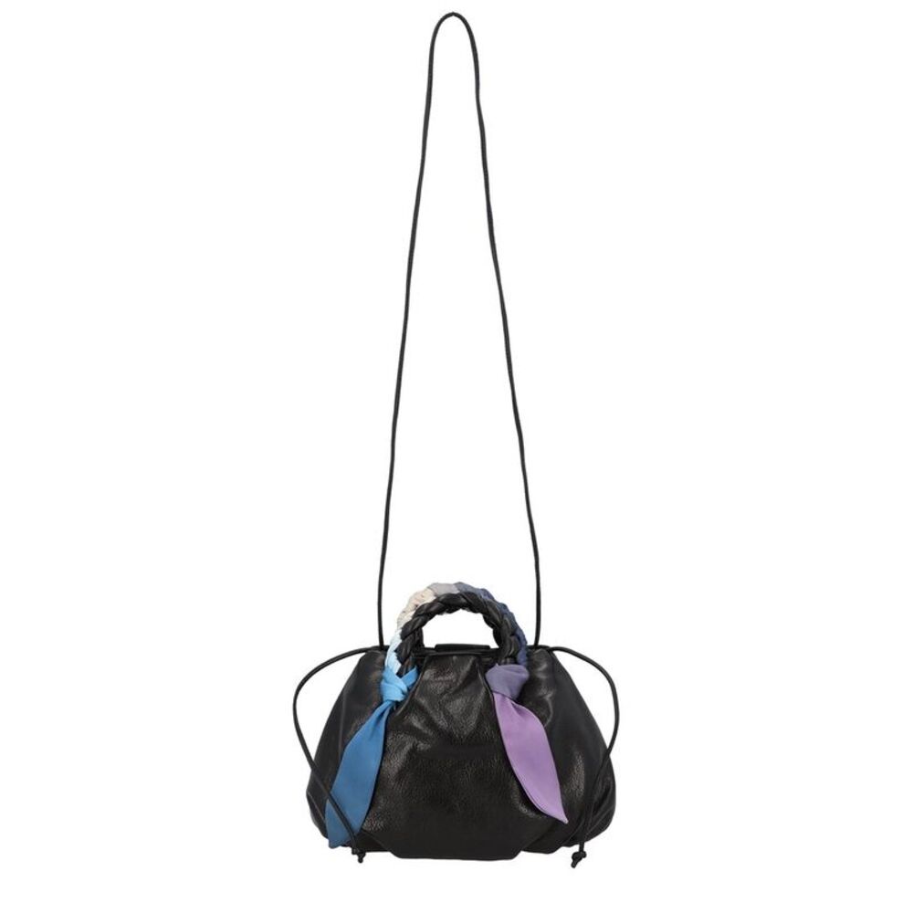 Hereu Bombon Leather Top Handle Bag, Black